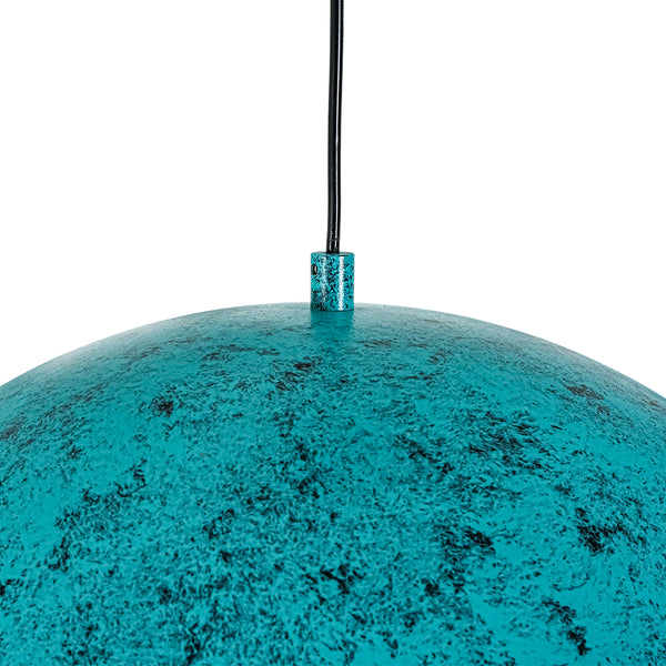 1-Light Turquoise Speckled Oversized Domed Pendant