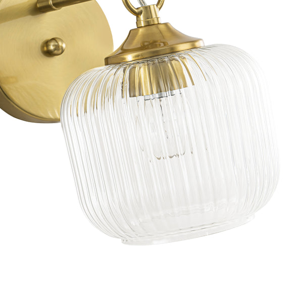 1-Light Ribbed Lantern Glass Single Wall Sconce