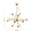 Load image into Gallery viewer, 12-Light Mid-century Opal Glossy Glass Sputnik Sphere Chandelier