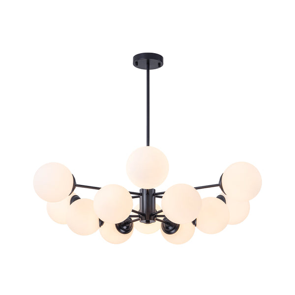 12-Light Modern Decorative Frosted Glass Globe Chandelier