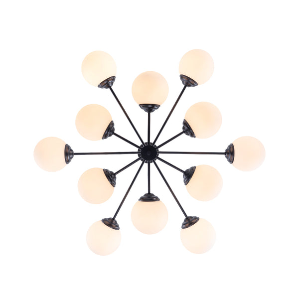 12-Light Modern Decorative Frosted Glass Globe Chandelier
