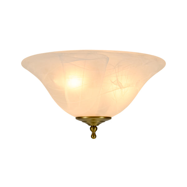 3-Light Alabaster Glass Flared Flush Mount Ceiling Light