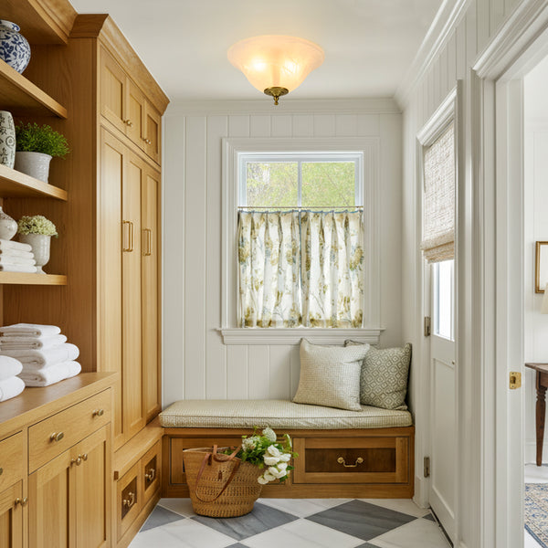 3-Light Alabaster Glass Flared Flush Mount Ceiling Light