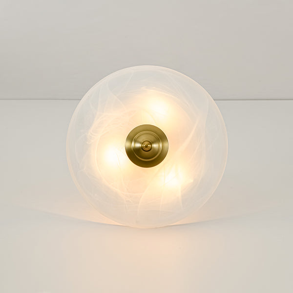 3-Light Alabaster Glass Flared Flush Mount Ceiling Light