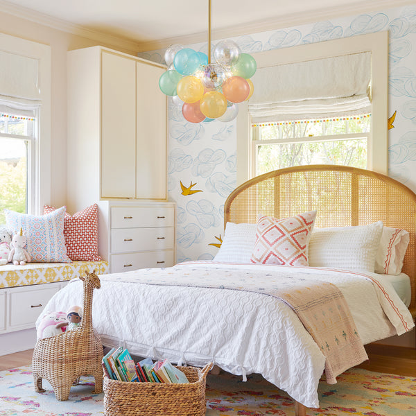 3-Light Pastel Bubble Glass Cluster Chandelier