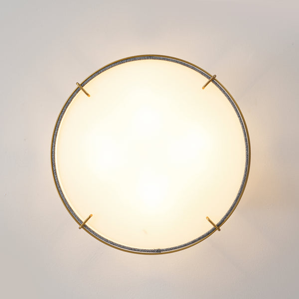 4-Light Heathered Gray Fabric Conical Drum Semi-flush Mount