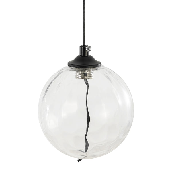 5-Light Multi-globe Dimpled Glass Bubble Chandelier