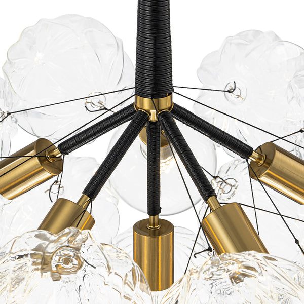6-Light Gold Cluster Bubble Wave Globe Glass Chandelier