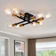 Load image into Gallery viewer, 8-Light Linear Semi Flush Mount Ceiling Light