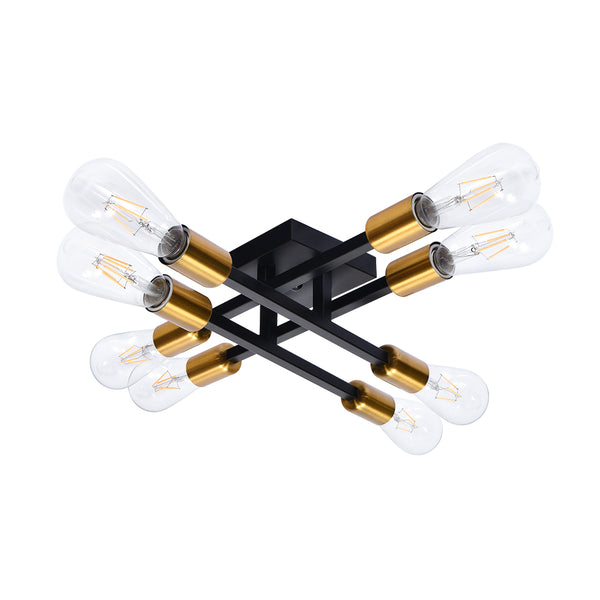 8-Light Linear Semi Flush Mount Ceiling Light