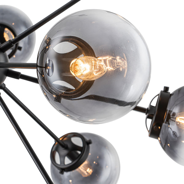 Bold Modern 12-Light Ombre Glass Sputnik Sphere Chandelier