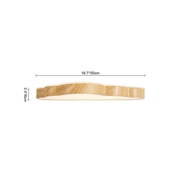Cloud Shape Faux Wood 5CCT Selectable Dimmable LED Flush Mount