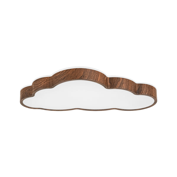 Cloud Shape Faux Wood 5CCT Selectable Dimmable LED Flush Mount