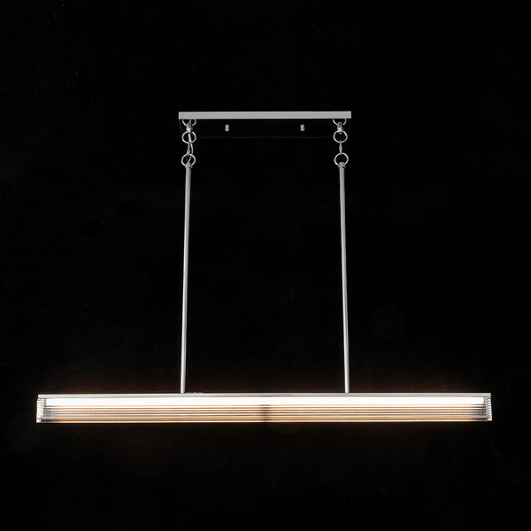 Minimalist Elongated LED Linear Glass LED Dining Pendant