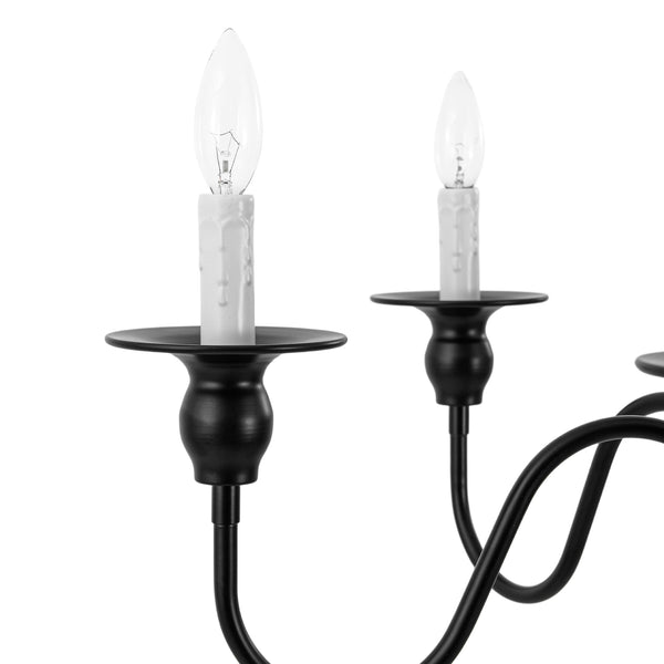 Modern Farmhouse 6-Light Swooping Arm Candle Style Chandelier