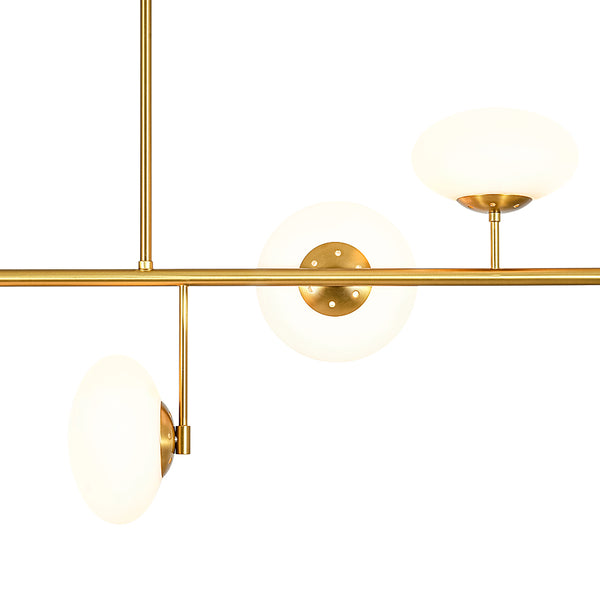 Frosted Opal 5-Light Ellipse Glass Linear Chandelier