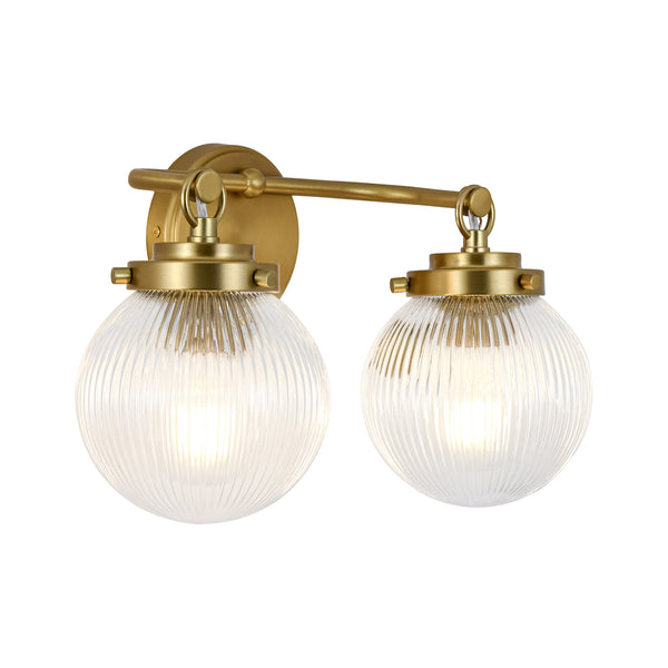 Glam Vanity Ribbed Glass Dew Single Wall Sconce