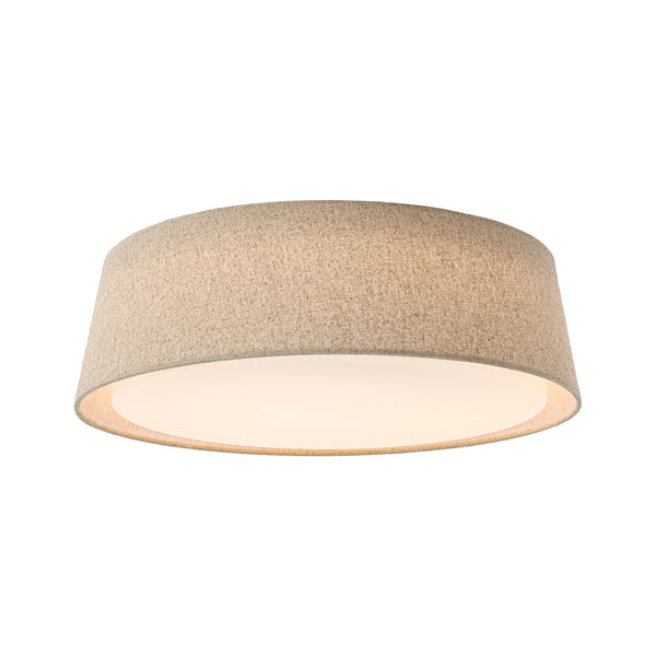 Linen Fabric Dimmable LED Opal Glass Tapered Drum Flush Mount