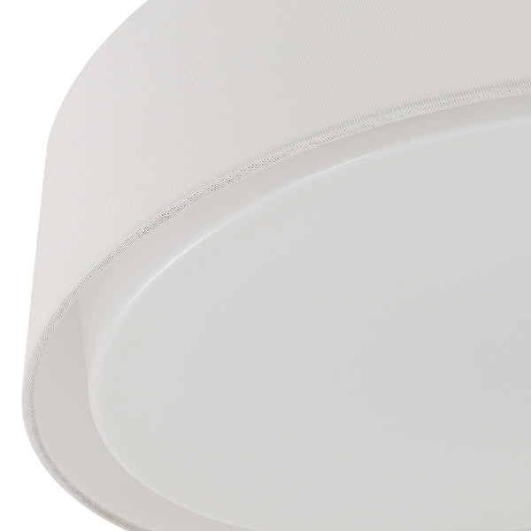 Linen Fabric Dimmable LED Opal Glass Tapered Drum Flush Mount
