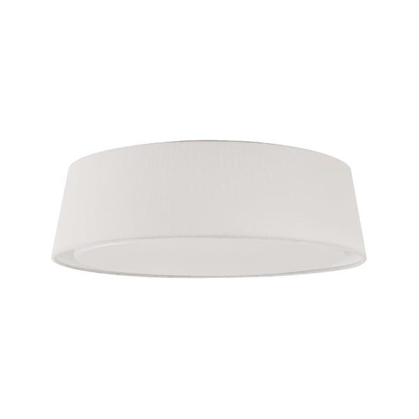 Linen Fabric Dimmable LED Opal Glass Tapered Drum Flush Mount
