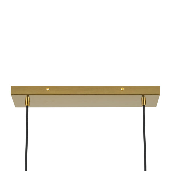 Mid-century Brass 3-Light Acrylic Half-sphere Linear Pendant