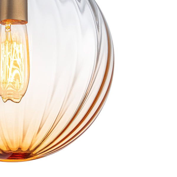 Minimalism 1-Light Striped Glass Orb Semi-flush Mount