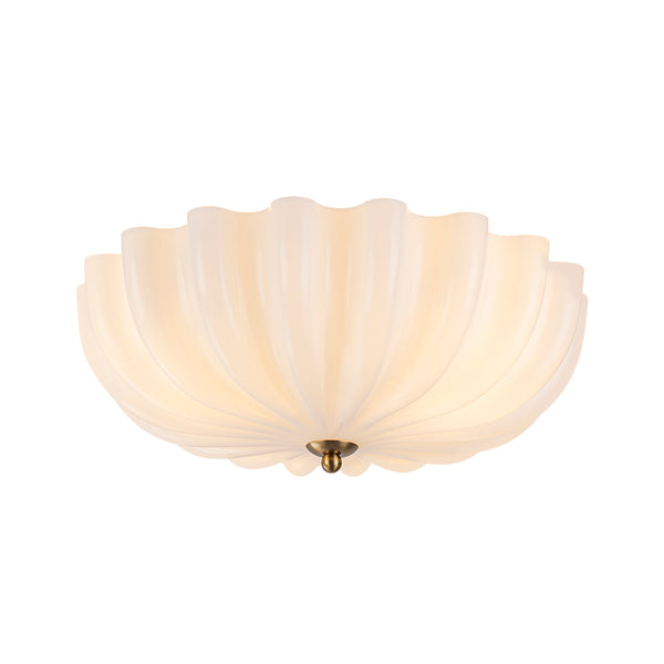 Modern 3-Light Glossy White Daisy Glass Semi-Flush Mount