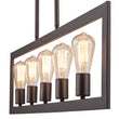 Load image into Gallery viewer, Modern 5-Light Flat Rectangle Metal Island Chandelier
