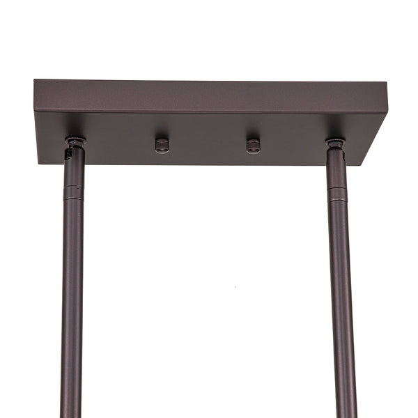 Modern 5-Light Flat Rectangle Metal Island Chandelier