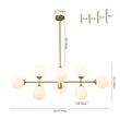 Load image into Gallery viewer, Modern 8-Light Linear Opal Glass Globe Chandelier