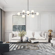 Load image into Gallery viewer, Modern 8-Light Linear Opal Glass Globe Chandelier