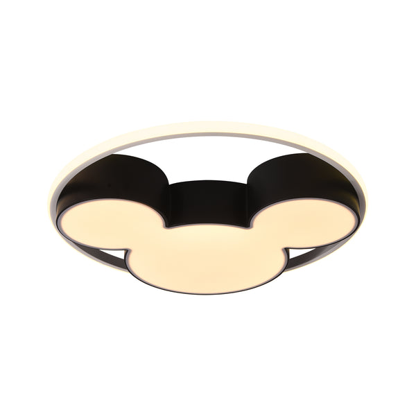 Modern Black Mickey Mouse Dimmable LED Flush Mount