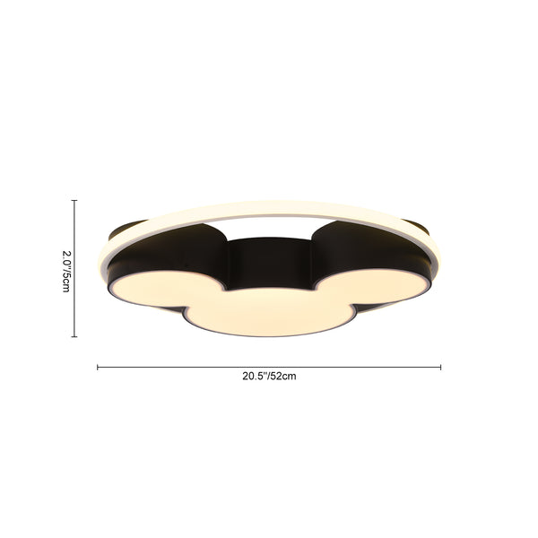 Modern Black Mickey Mouse Dimmable LED Flush Mount