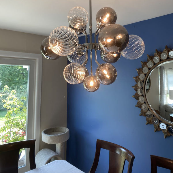 Modern Cluster Bubble Grape Chandelier