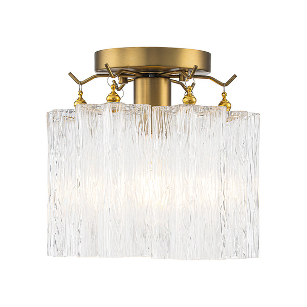 Modern Glam 1-Light Tronchi Murano Glass Stacked Semi-flush Mount