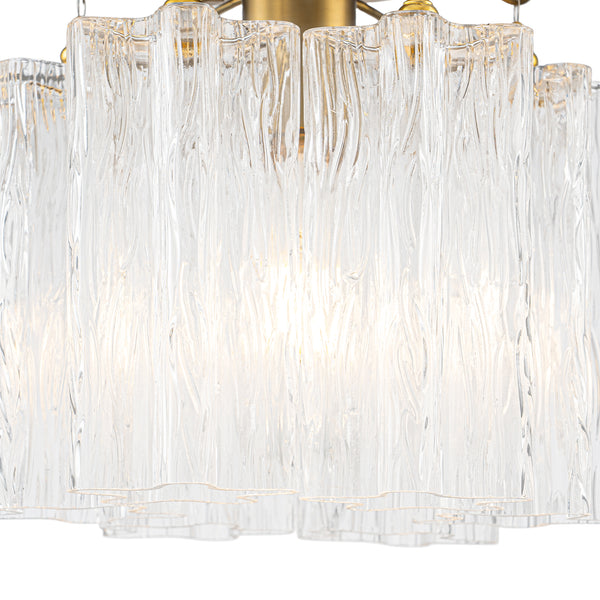 Modern Glam 1-Light Tronchi Murano Glass Stacked Semi-flush Mount