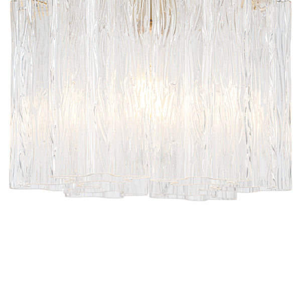 Modern Glam 1-Light Tronchi Murano Glass Stacked Semi-flush Mount