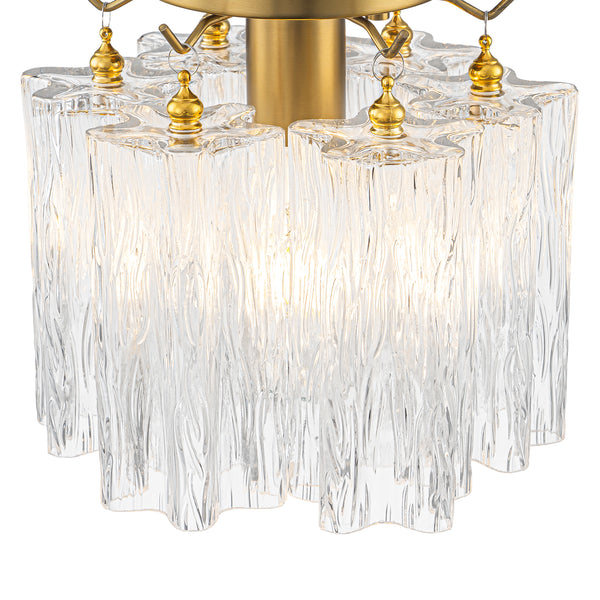 Modern Glam 1-Light Tronchi Murano Glass Stacked Semi-flush Mount