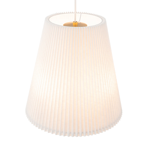 Modern Rustic 3-Light A-line Pleated Conical Drum Pendant