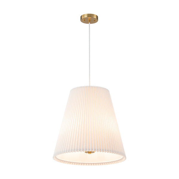 Modern Rustic 3-Light A-line Pleated Conical Drum Pendant