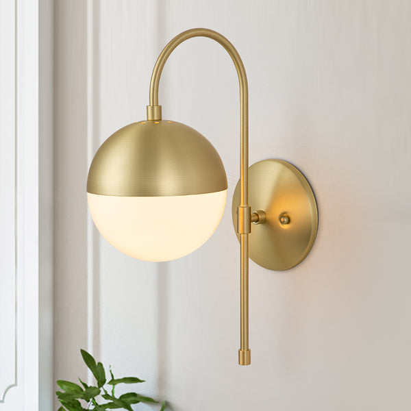 Modern Single-Light Glass Globe Wall Sconce