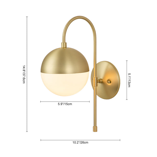 Modern Single-Light Glass Globe Wall Sconce