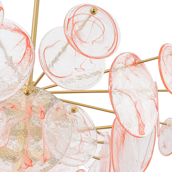 Modern 9-Light White Strie Glass Tiered Chandelier
