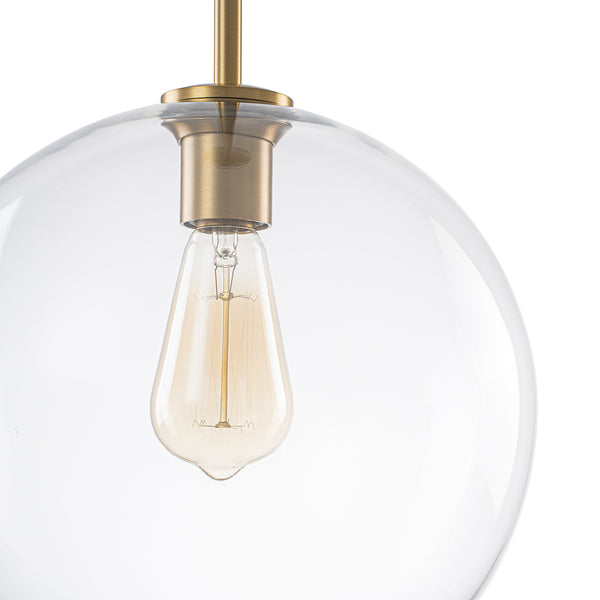 Modern 1-Light Sculptural Glass Globe Pendant