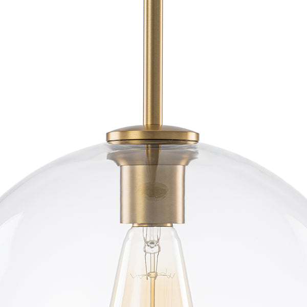 Modern 1-Light Sculptural Glass Globe Pendant