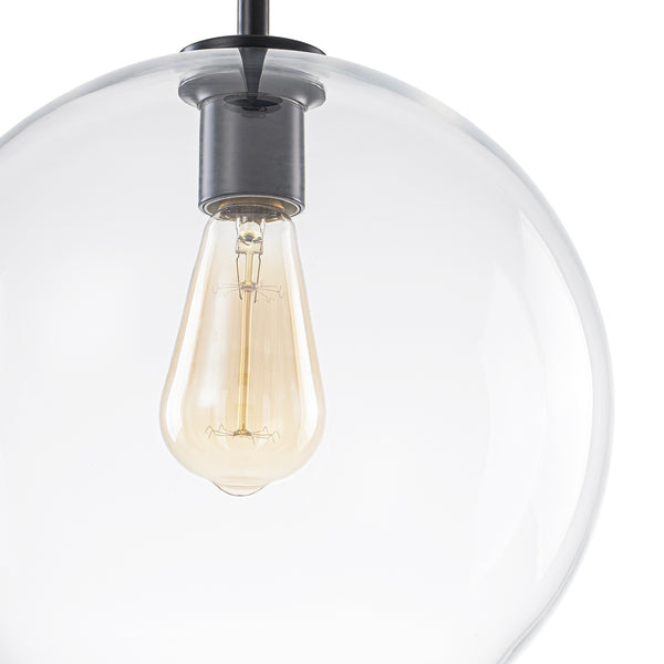 Modern 1-Light Sculptural Glass Globe Pendant