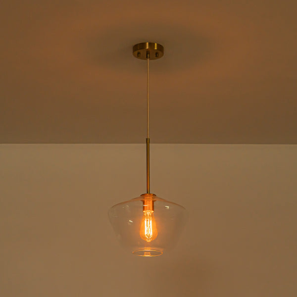 Modern 1-Light Sculptural Geo Glass Pendant