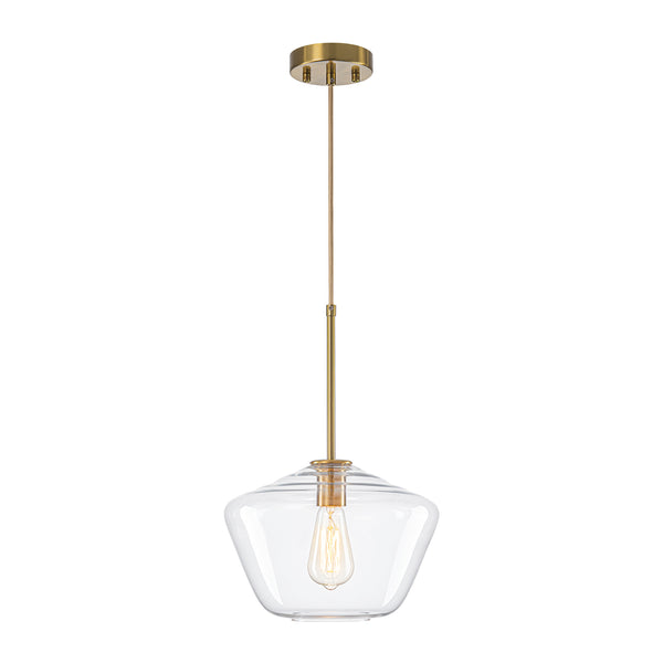 Modern 1-Light Sculptural Geo Glass Pendant