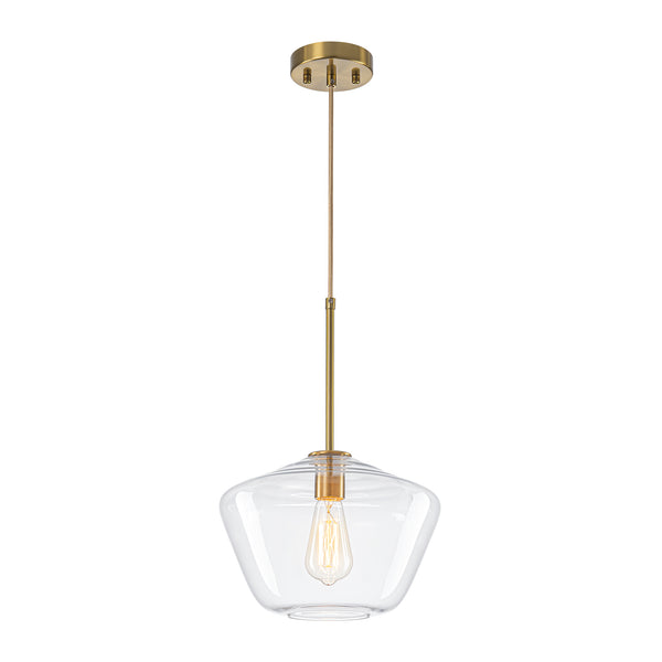 Modern 1-Light Sculptural Geo Glass Pendant