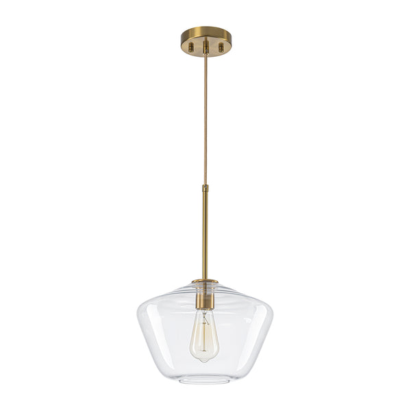 Modern 1-Light Sculptural Geo Glass Pendant